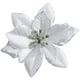 thumbnail image 1 of Bienvenido Poinsettia Decoraciones navideñas Flores de Pascua con purpurina para decoraciones de árboles de Navidad (paquete de 12) (plateado), 1 of 7