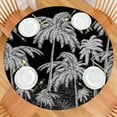 thumbnail image 2 of Neon Palm Tree Round Tablecloth - Elastic Edge, Waterproof, Durable - Minimalist Tropical Beach Sunset Design for Restaurants, 2 of 5