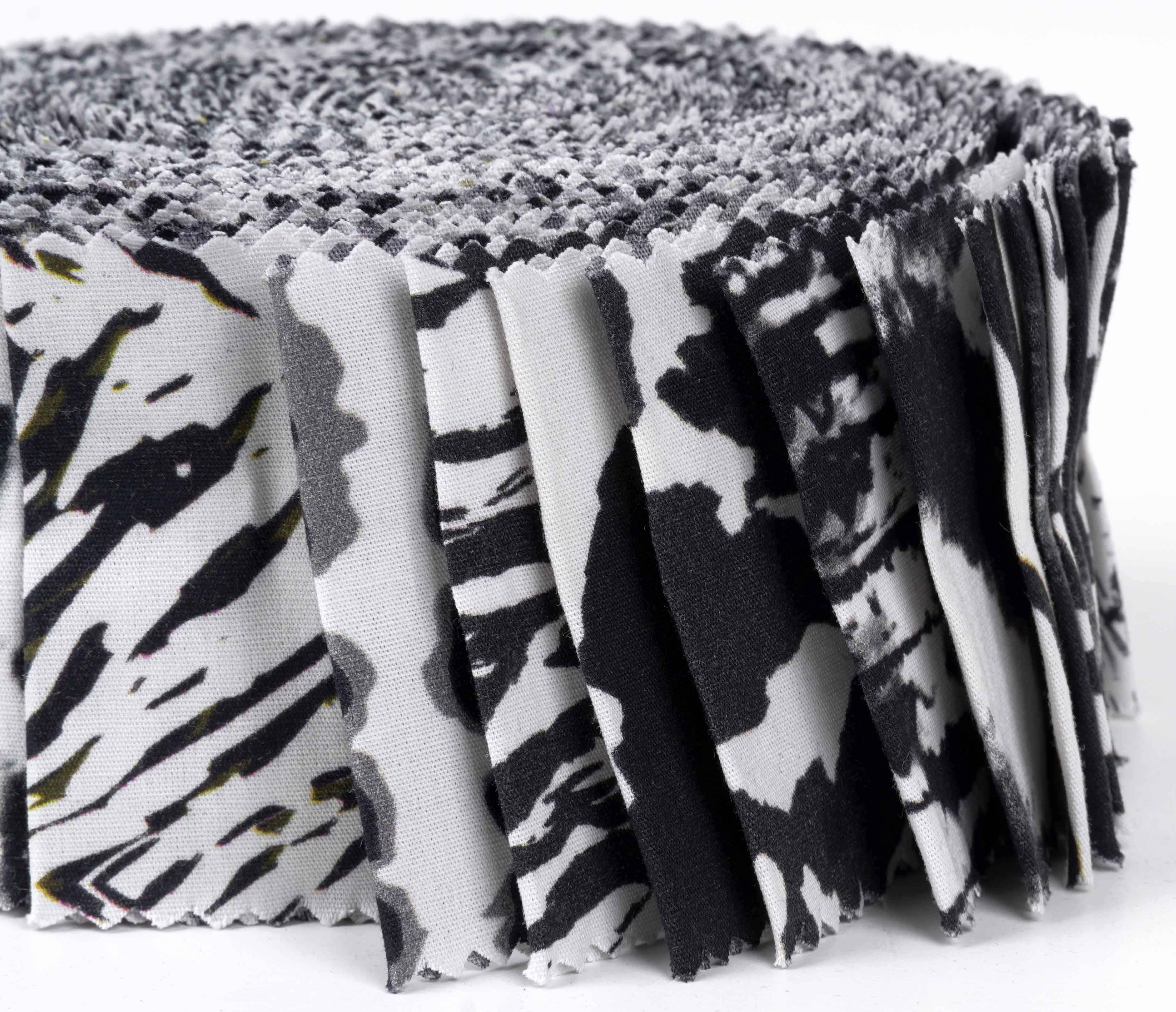 Soimoi 40Pcs Tie Dye Print Cotton Precut Fabrics For Quilting Craft Strips 2.5x42inches Jelly Roll - Black