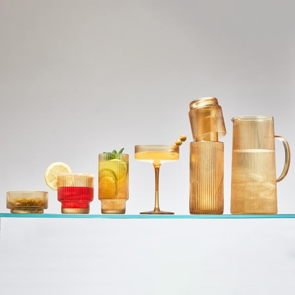 Striped Highball Glass 14 oz / 420 ml (Set of 4