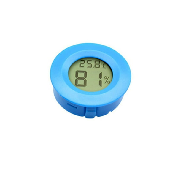 Linyer Embedded LCD Temperature Meter with Cabinet Digital Weather Humidity Gauge Plastic Home Fish Tank Accessories Blue
