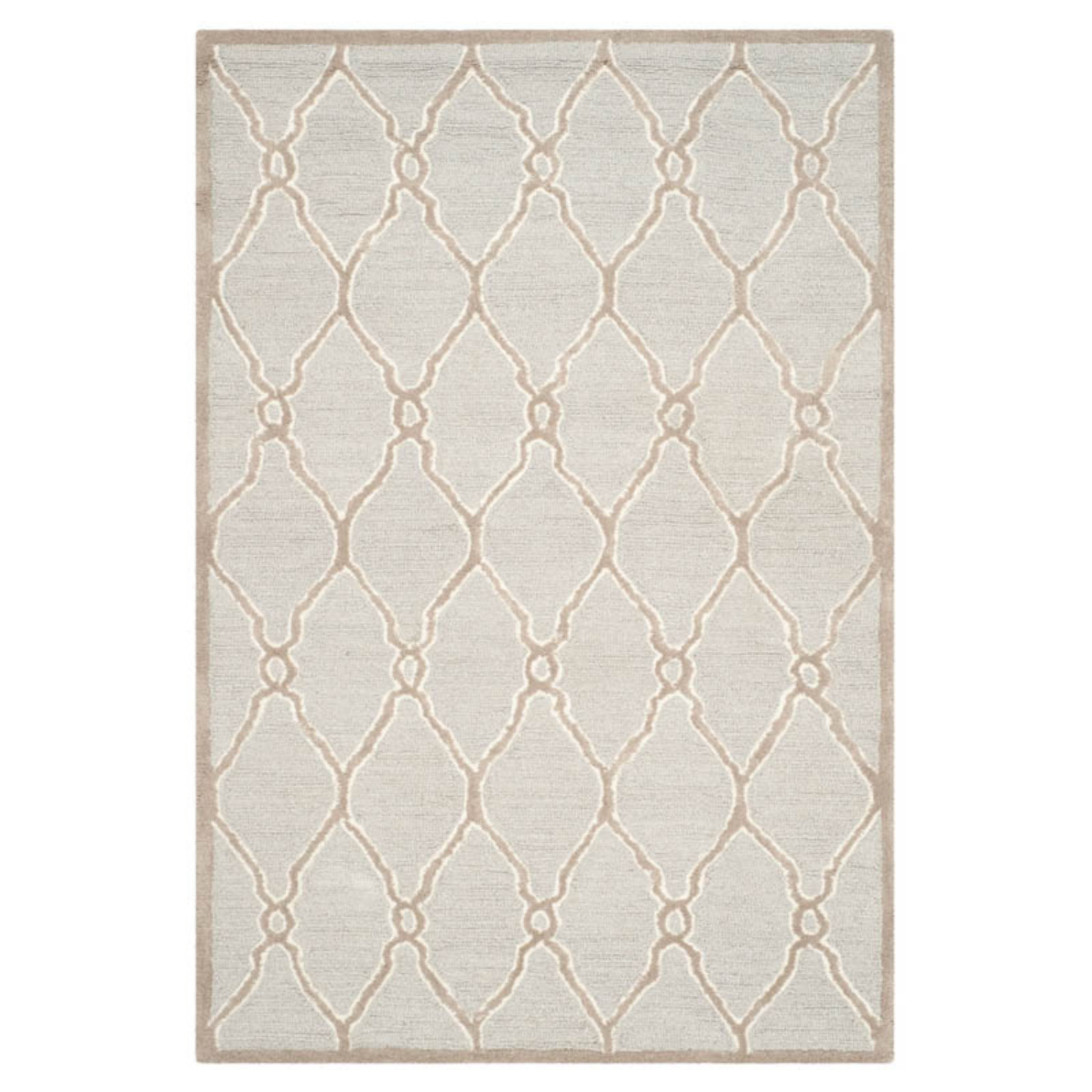 Carpet. Modern Geo 10' X 14' Grey Color Hand Tufted Modern Design 100% Wool Area Rug 