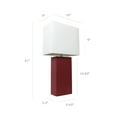 thumbnail image 4 of Elegant Designs 2-Pack Modern Leather Table Lamp Set with White Shades, Red, 4 of 6