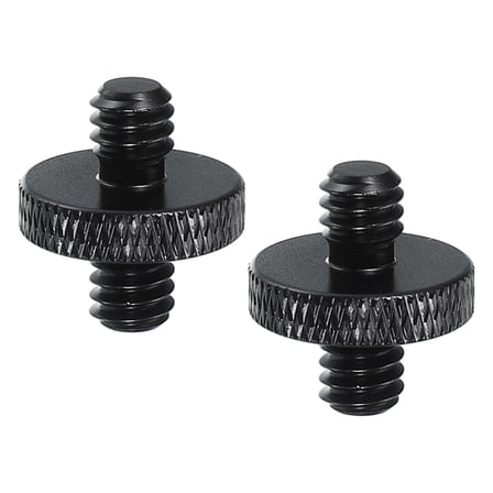 Uxcell Tripod Screw Adapter 1/4" Male to 1/4" Male, 2 Pcs Tripod Nut Connectors Camera Mount Screw Camera Double Head Converter for Microphone Holder Magic Arms Accessories, 18 mm