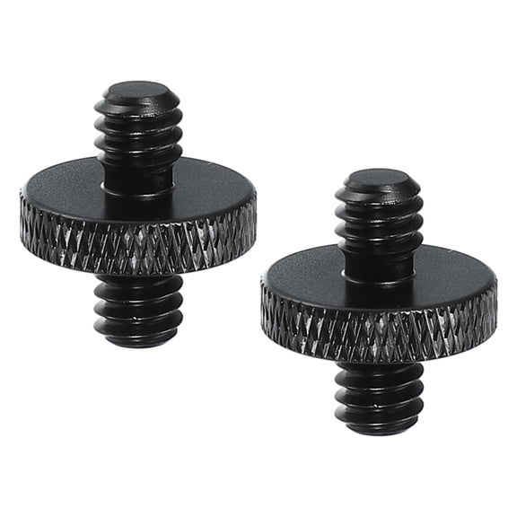 Uxcell Tripod Screw Adapter 1/4" Male to 1/4" Male, 2 Pcs Tripod Nut Connectors Camera Mount Screw Camera Double Head Converter for Microphone Holder Magic Arms Accessories, 18 mm
