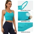 thumbnail image 3 of Charmo Womens Padded Crop Tank Tops Ribbed Knit Fitness Workout Yoga Cami, 3 of 8