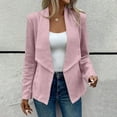 thumbnail image 2 of Rutainlusire Fall Collared Solid Color Trendy Jackets for Women Women Solid Fall And Winter Textured Trendy Casual Jackets Lapel Collar Open Front Woolen Fabric Outerwear Coat With Pocket, 2 of 5