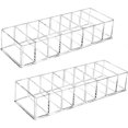 thumbnail image 1 of Caja de almacenamiento de cosméticos transparente (2 unidades, 25,3 x 9 x 4,8 cm), caja de plástico transparente con compartimentos., 1 of 5