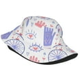 thumbnail image 2 of ZICANCN Cartoon Hand Boho Moon Bucket Hat, Unisex Print Double-Side-Wear Bucket Hat for Golf Fishing Beach Outdoor, 2 of 5