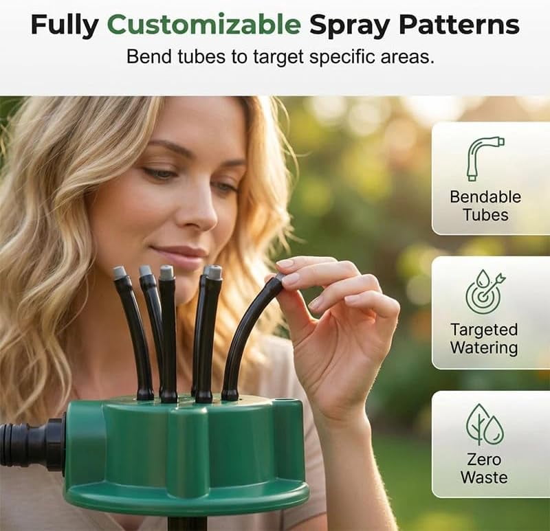 360° Coverage Precision Garden Irrigation Sprinkler, Sprinklers for Yard, Lawn Sprinkler Large Area Coverage, Multi-Adjustable Flex Design Above Ground Irrigation Garden Sprinkler System