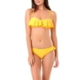 thumbnail image 5 of No Boundaries Juniors Solid Flounce Bandeau Bikini Top, 5 of 8