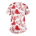 thumbnail image 5 of Valentine Day Nursing Scrubs Womens V Neck Love Heart Print Plus Size Uniforms Short Sleeve Medical Cute Scrub Tops with Pockets Pink S, 5 of 5