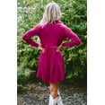 thumbnail image 3 of Women's Elegant Rosy Velvet Button Up Dress with Ruffled Details - [ZhiHiMeRi] | (US 4-6)S, 3 of 12