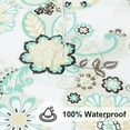 thumbnail image 3 of Round Fitted Tablecloth with Elastic Edge, 100% Waterproof Oil Proof Plastic Table Cover, Vinyl Flannel Backed Tablecloth Fits 36"-44" Round Tables for Dinner, Outdoor, Picnic, Paisley Flower, 3 of 6
