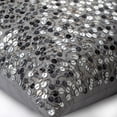 thumbnail image 2 of The HomeCentric Grey Pillow case Sparkly Sequins Solid Pillowcase Pack of 2 20x20 inch (50x50 cm) Pillow Cover Solid Pillow Cover Square Silk Pillow Cover Couch Circles Dots Easter - Silver Shine, 2 of 3