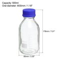 thumbnail image 2 of Unique Bargains 500mL Clear Reagent Media Graduated Glass Storage Bottle Blue Cap, 2 of 5