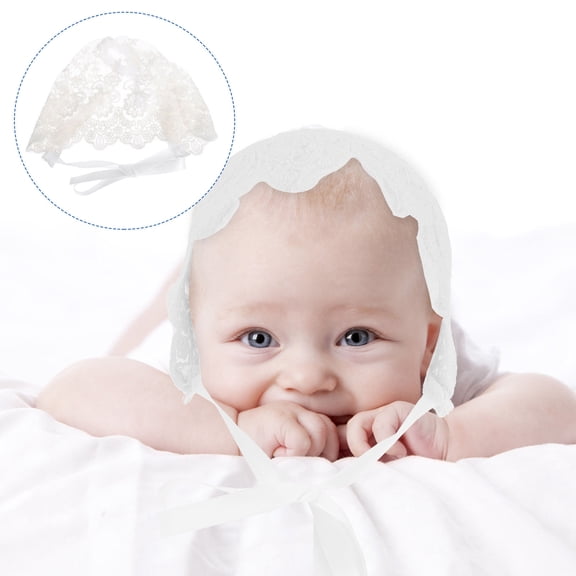 MEIBUTYUP Baby Bonnet Set Breathable Cotton Lace Hat White Soft Newborn Infant Headwear