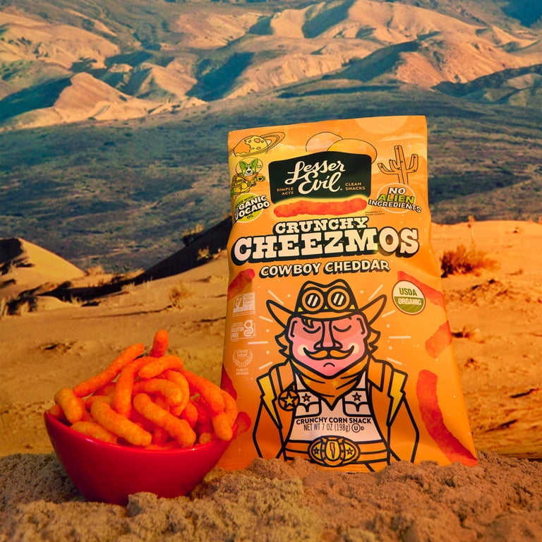 LesserEvil Cheezmos, Cowboy Cheddar, 7oz - Walmart.com