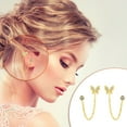 thumbnail image 1 of TIMIFIS Boucles d'Oreilles Boucles d'Oreilles Studs Incrustation Zircon Flash Gradient Cicada Wing Boucles d'Oreilles pour le Cadeau de la Saint-Valentin, 1 of 5