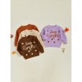 thumbnail image 2 of Baby Boy Girl Halloween Oversized Knit Sweater Letter Pumpkin Chunky Long Sleeve Pullover Sweater Shirts Warm Fall Winter Tops Clothes, 2 of 8