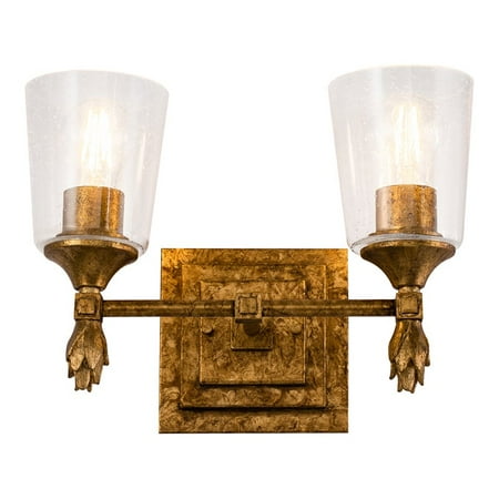 

Lucas McKearn Vetiver 2-light Flame-shaped Bath Vanity Light in Gold Leaf
