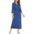 thumbnail image 1 of Womens Robes, Lightweight Cotton Robe Soft Sleepwear Ladies Loungewear Dressing Gown Long Bathrobe, 1 of 6
