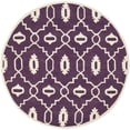 thumbnail image 3 of SAFAVIEH Chatham Ethan Geometric Wool Area Rug, Purple/Ivory, 5' x 5' Round, 3 of 8