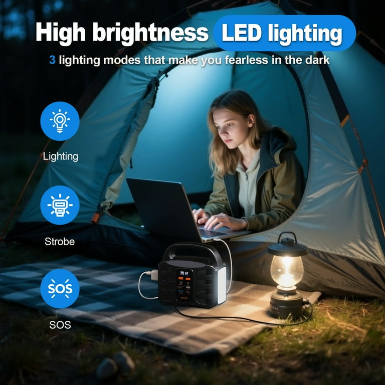 SBAOH Portable Power Station, 155Wh 42000mAh Solar Generator, 150W