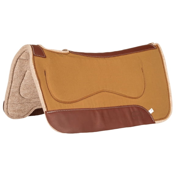 Canvas and Wool Kidney Saddle Pad, 32" x 31" Color: Brown