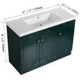thumbnail image 2 of LiviNest 48" Freestanding Bathroom Vanity with White Resin Sink: Modern Dark Green Oval Pattern Cabinet & 3 Soft-Close Doors - Waterproof Plywood Construction for Urban Design Enthusiasts & Small Spa, 2 of 6
