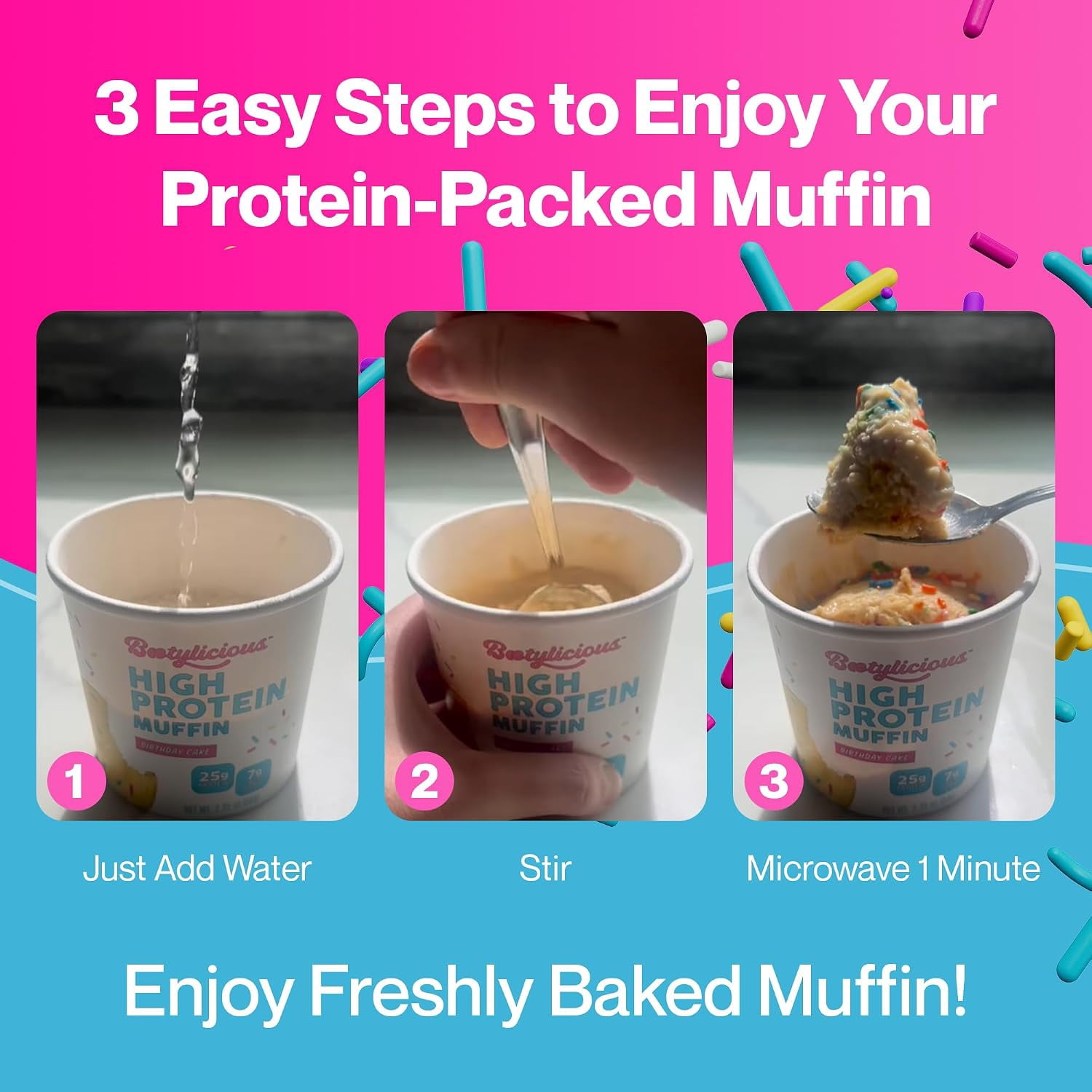 Bootylicious High Protein Muffins | Birthday Cake | 12-Pack