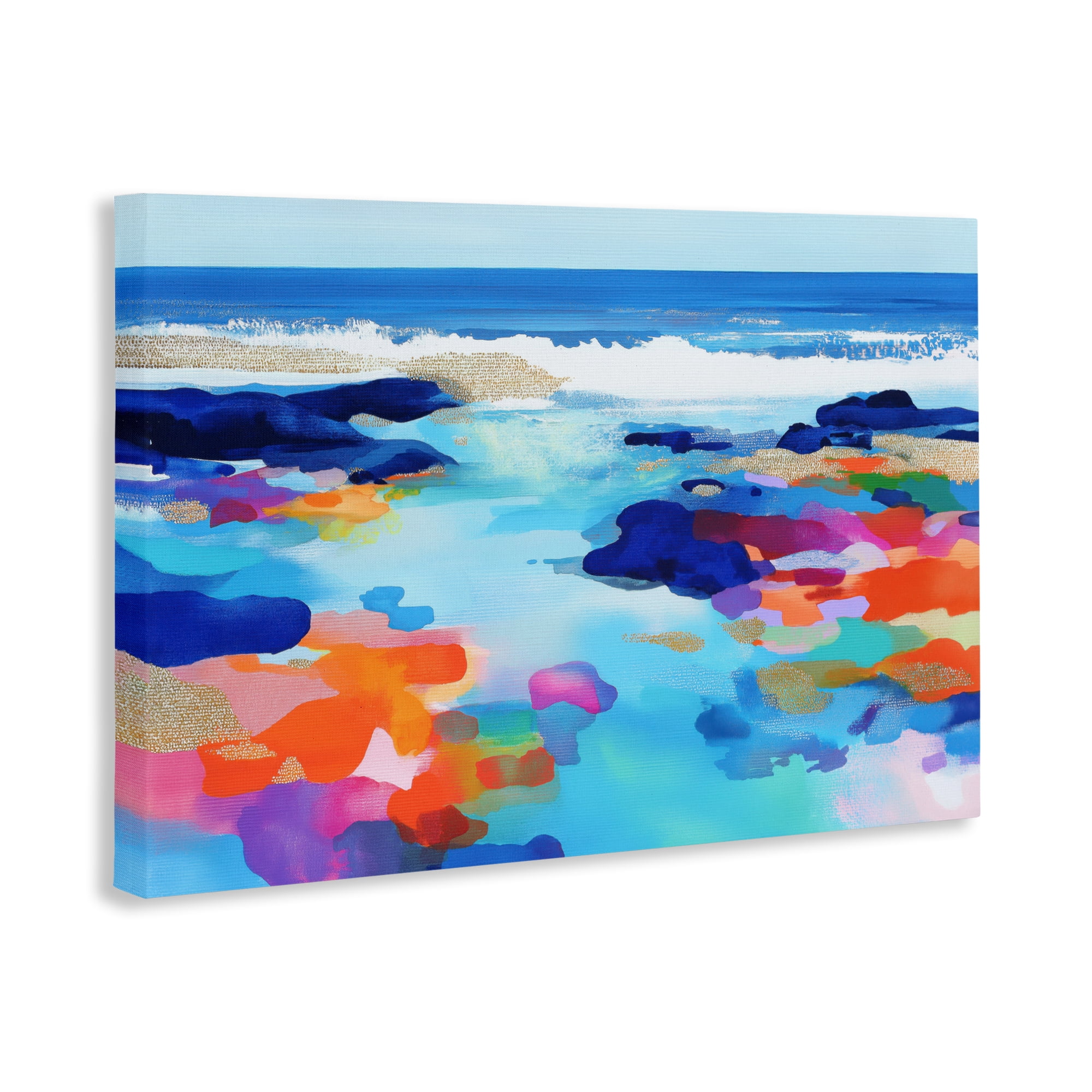 Stupell Industries Coastal Pools Overlay Abstraction Canvas Wall Art, design by Chromatic Storm Studio