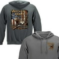 thumbnail image 3 of Wicked Hunt Deer Buck Stop Here Hunting 8oz 50/50 Hood Charcoal Gray Hooded Sweat Shirt XXX-Large, 3 of 3