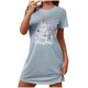 thumbnail image 5 of Camisón corto de talla grande para mujer, camisón de manga corta con estampado de pecho a la moda, camisón para mujer, 5 of 5