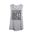 thumbnail image 1 of The Entire Cat Population Is My Best Friend Women's Fashion Sleeveless Muscle Tank Top Tee Sport Gre, 1 of 4