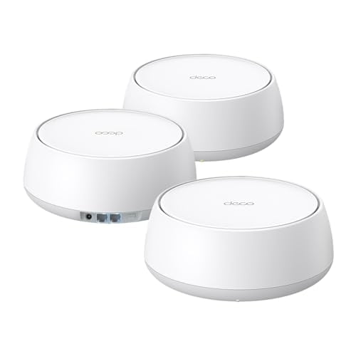 Sistema Wi-Fi en malla TP-Link BE5000 WiFi 7 de doble banda (Deco BE25) | 4 flujos de 5 Gbps | Canales 240 Mhz | Cubre hasta 6,600 pies cuadrados | 2 puertos de 2,5 G de retorno por cable | VPN, MLO,