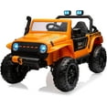 thumbnail image 2 of Royalbelle 24V Ride on Toys,2 Seater Electric Truck with Remote Control,Bluetooth,4WDS,Led Headlight & Music Player,Orange, 2 of 6