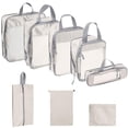 thumbnail image 1 of 8 cubos de embalaje portátiles, organizadores de equipaje, gran capacidad, transpirable y con cremallera visible, neceser, bolsas de almacenamiento de beige Gloria bolsa de almacenamiento, 1 of 9