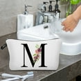 thumbnail image 6 of ZestqaQ Flower Letter Makeup Bag, Personalized Alphabet Cosmetic Bag, Durable Polyester, Ideal Gift for Women, Mom, Friends, Bridesmaids, Multi-Purpose Daily Storage, 6 of 6
