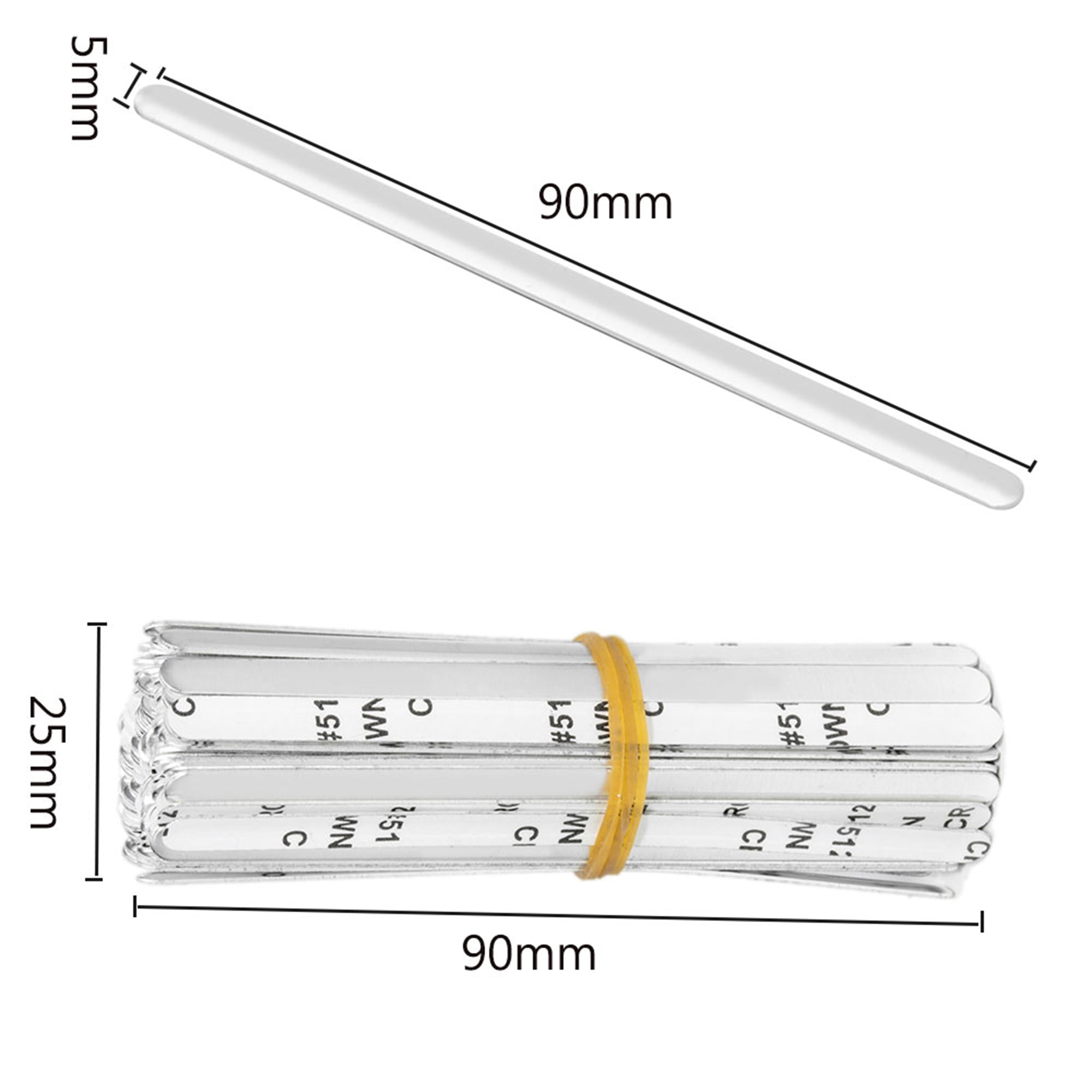 Aluminum Strips Nose Wire Metal Nose Bridge Nose Bridge 90MM Nose Bridge Bracket DIY Wire Adhesive Back for Sewing Crafts 120PCS