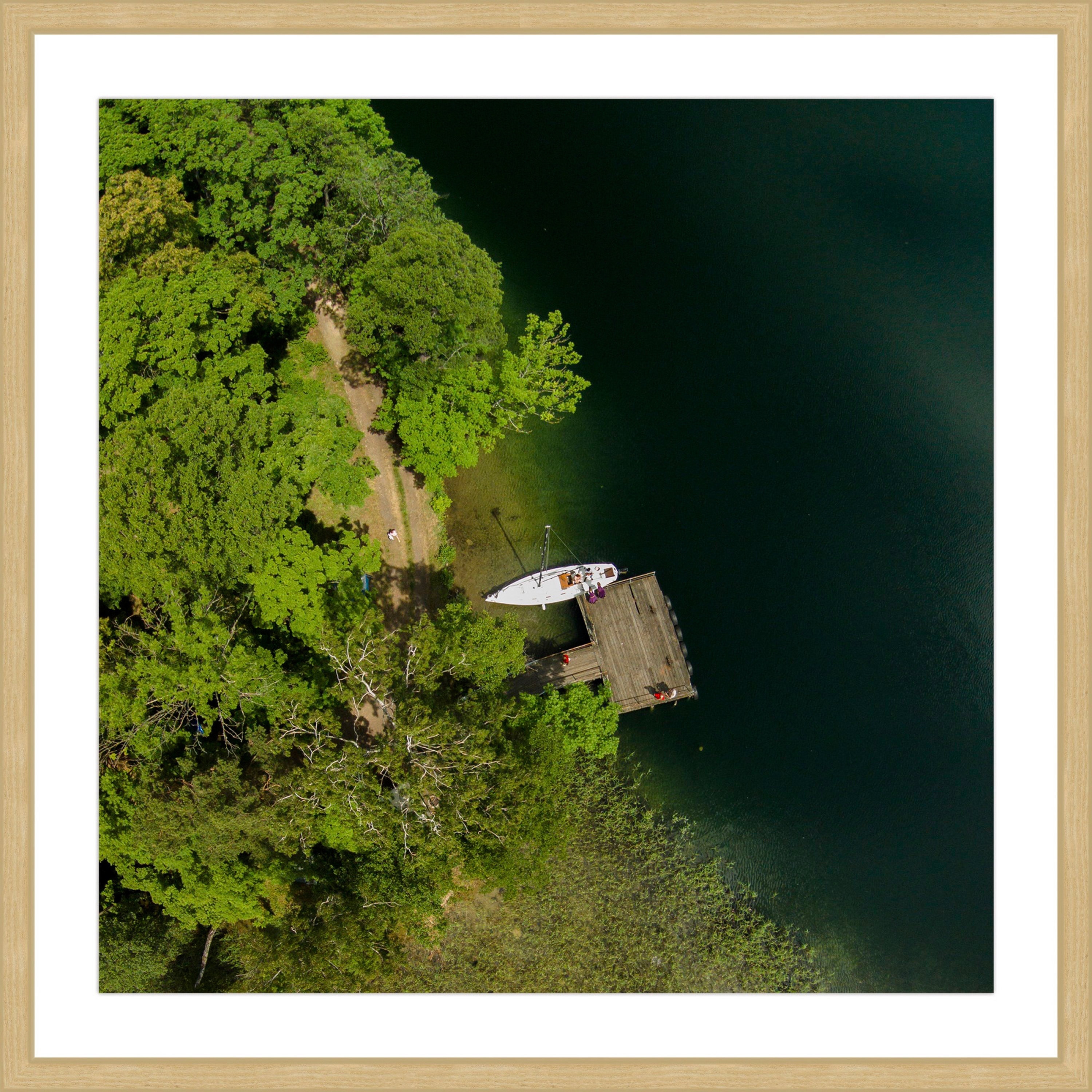 Marmont Hill "Boat Dock" by Karolis Janulis Framed Painting Print