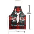 thumbnail image 3 of Christmas Apron Chef Apron Checkered Apron Merry Christmas Moose Pattern Family, 3 of 4