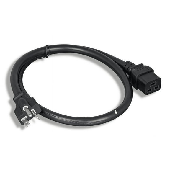 AYA 10Ft (10 Feet) 12AWG Heavy Duty NEMA 5-20P To IEC-60320-C19 Power Extension Cord SJT 12 AWG UL and cUL Listed