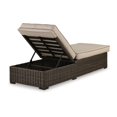 thumbnail image 6 of Waga 77 Inch Outdoor Chaise Lounger- Cushioned- Brown Resin Wicker- Beige, 6 of 8