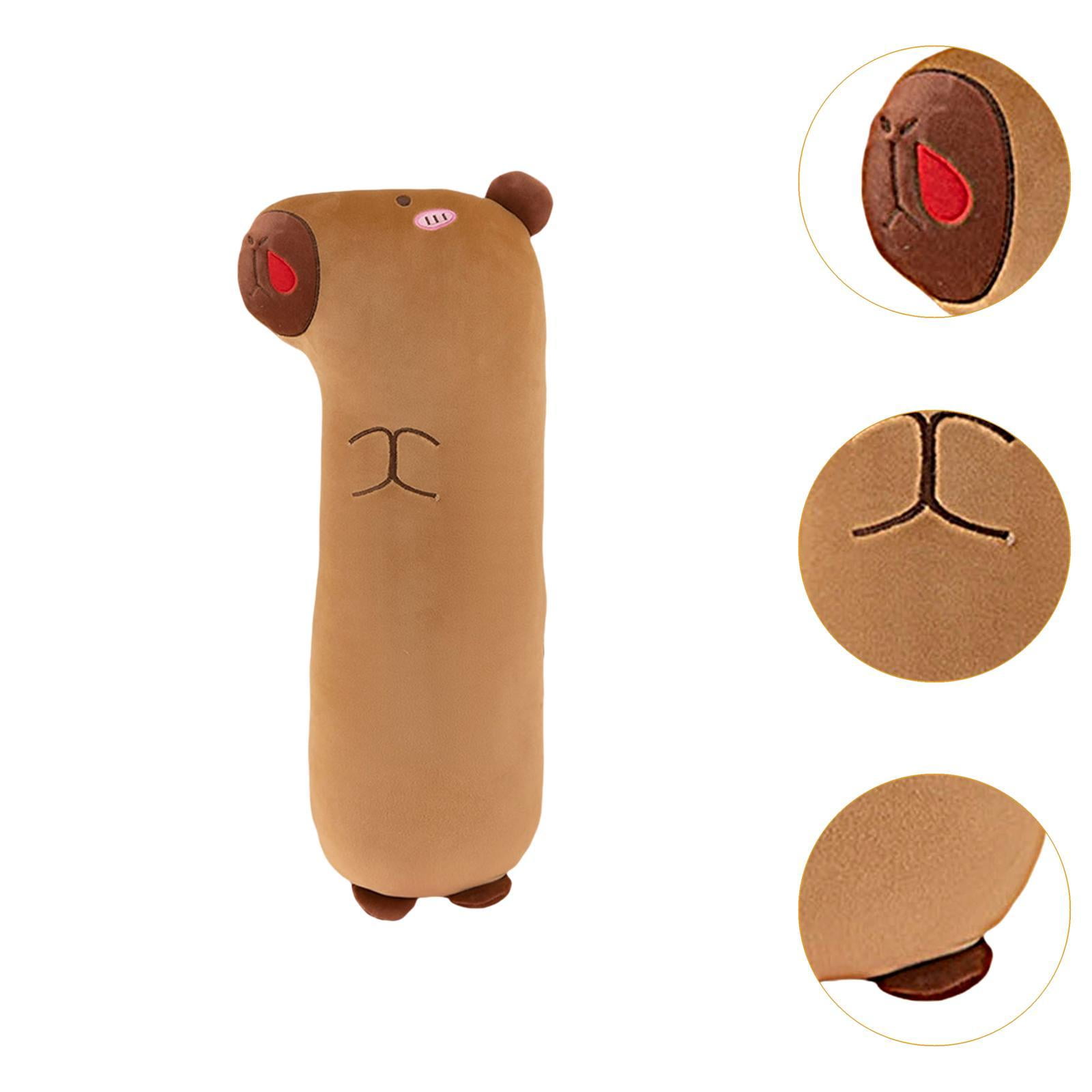 Tongina Capybara Animal Long Washable Removable Toy Sleep Pillow for Bedroom Home Office Decor red