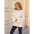thumbnail image 3 of Womens Sweaters Knit Crew Neck Casual Long Sleeve Fall Tunic Sweater Tops  M, 3 of 8