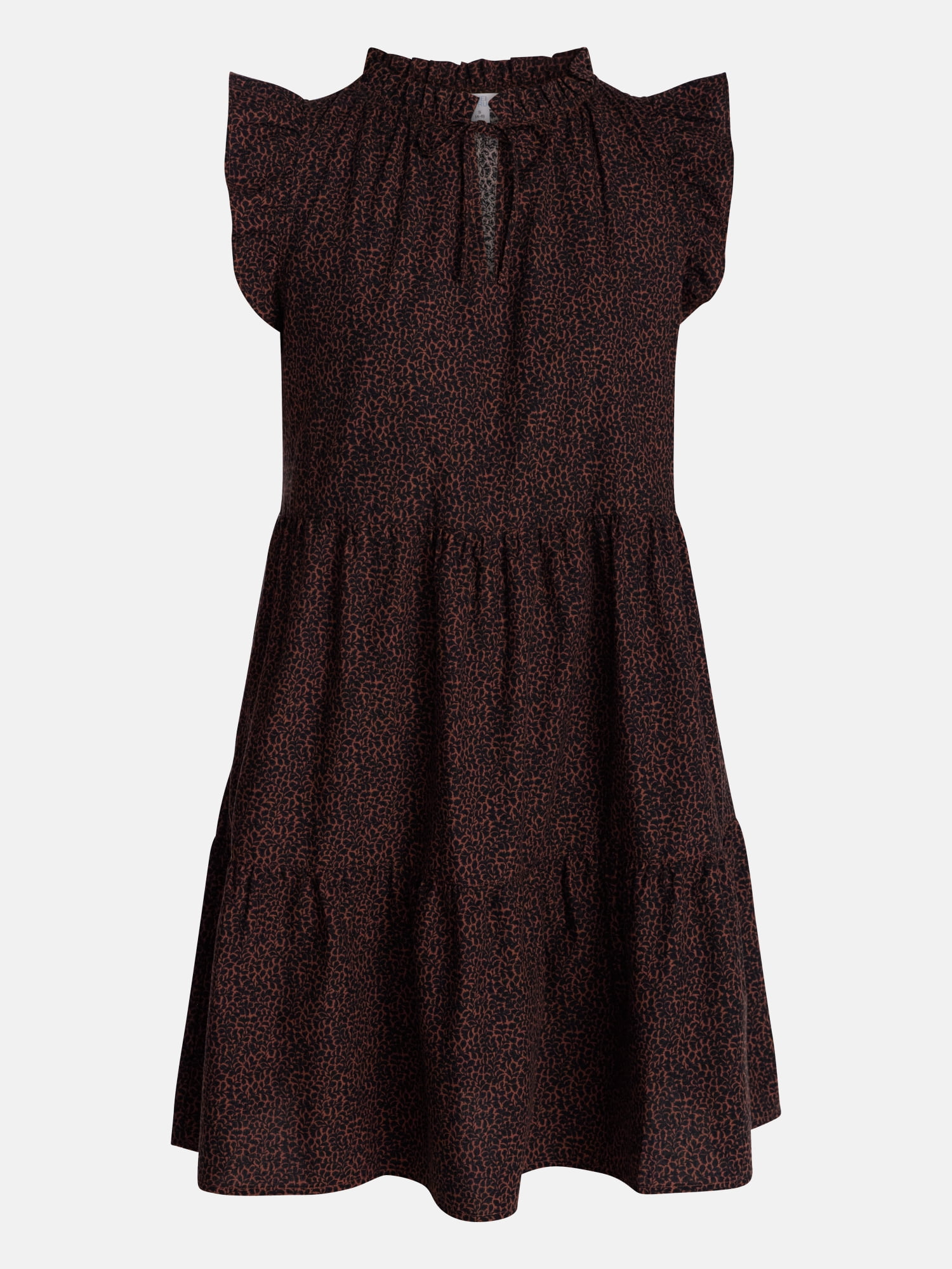 Time and Tru Women's and Women's Plus Cotton Mini Dress with Flutter Sleeves, Sizes XS-4X