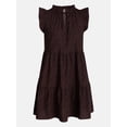 thumbnail image 6 of Time and Tru Women's and Women's Plus Cotton Mini Dress with Flutter Sleeves, Sizes XS-4X, 6 of 6