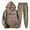 Brown, variant on Men's 2-Piece Hooded Sweatshirt & Jogger Set, Casual Pullover Tracksuit with Letter Print for Gym Running Streetwear