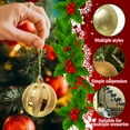 thumbnail image 4 of Golden Christmas Ball Ornaments -70mm/2.76" Large Glitter Pastic Christmas Ball Ornaments Xmas Tree Decoration Delicate Hanging Ornaments, Assorted Styles, Set of 8, 4 of 6